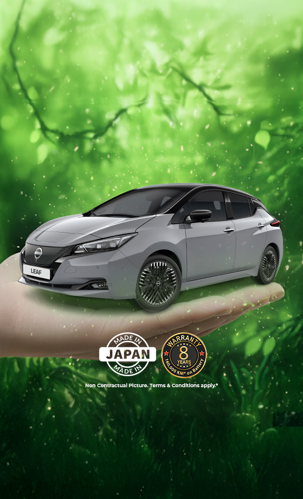 nissan leaf sliding banner website mobile 1000px x width 607px
